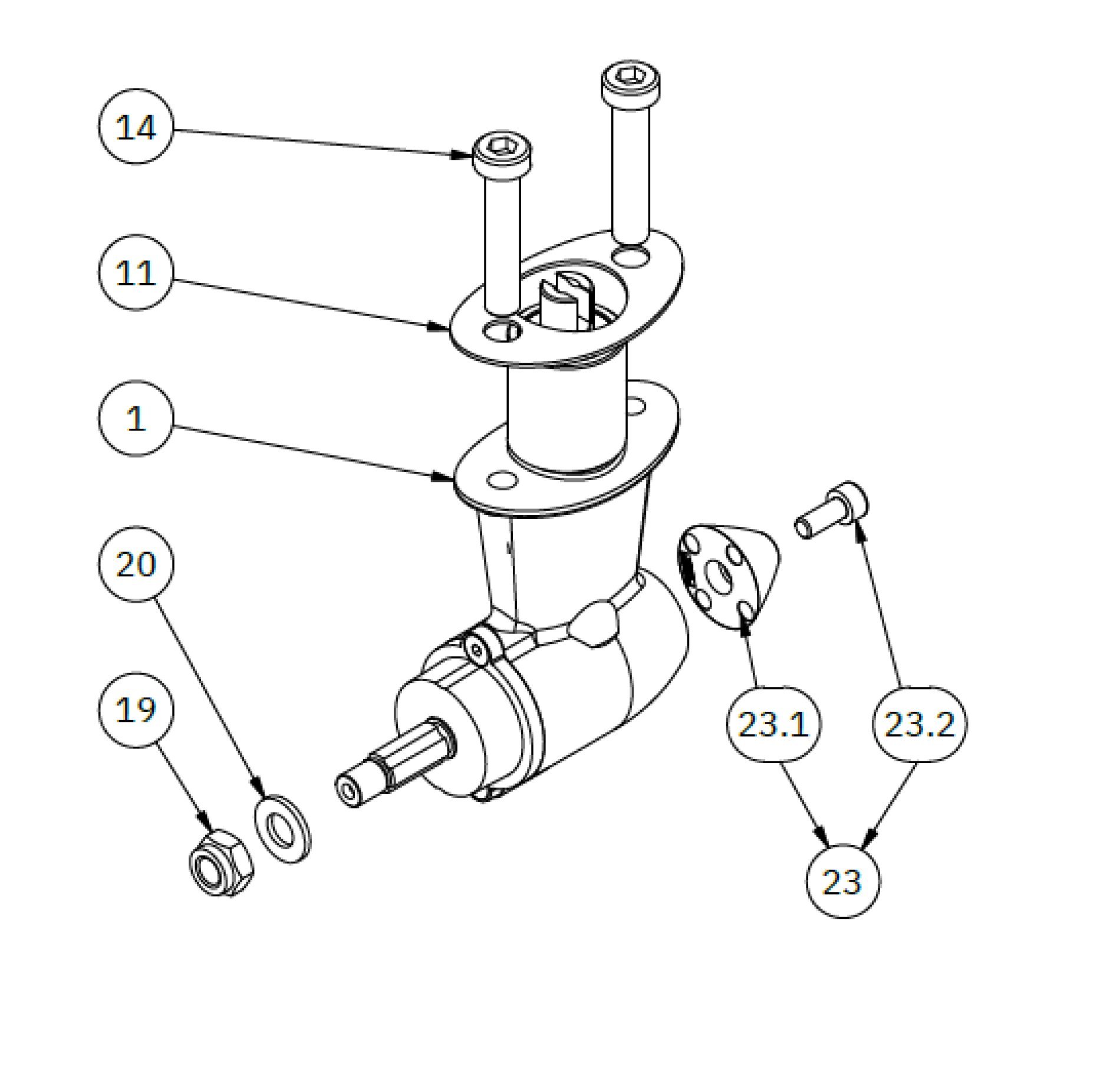 Reservedeler SLEIPNER oljefylt girhus SE30SE40 Komplett inkl propell 3 0601